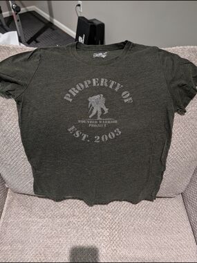 Under Armour LG Wounded Warrior Project Olive Green Graphic Crew Neck Tee